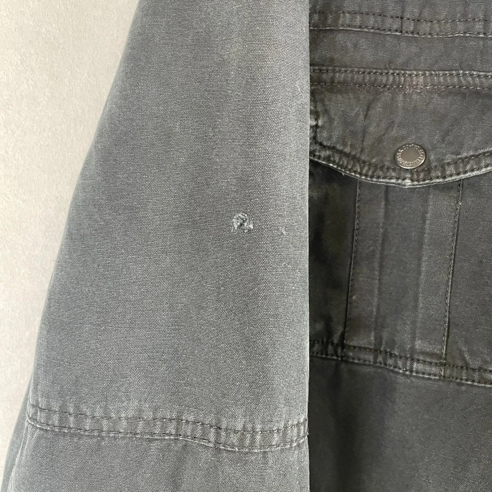 Levi Strauss & Co Black Field Jacket Removable Hood Quilted Military Work Coat M